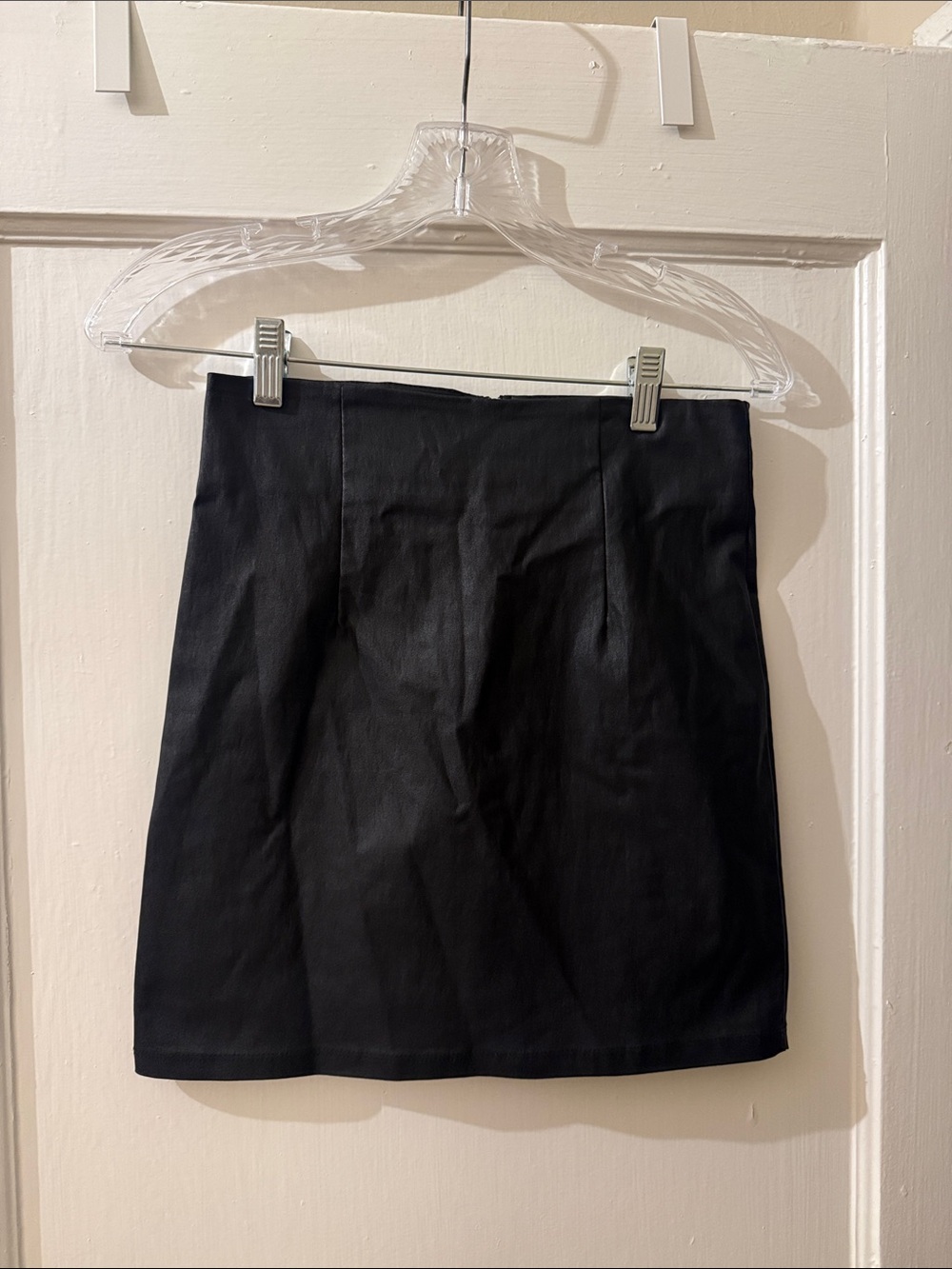 Black Faux-Leather Mini Skirt
